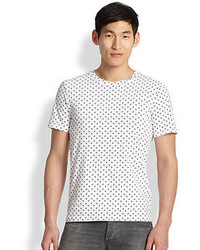 T-shirt geometrica bianca e nera