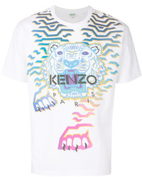 T-shirt geometrica bianca di Kenzo
