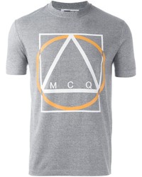 T-shirt geometrica grigia di McQ by Alexander McQueen