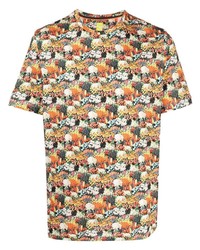 T-shirt girocollo a fiori arancione di Paul Smith