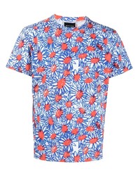 T-shirt girocollo a fiori azzurra di Botter