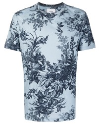 T-shirt girocollo a fiori azzurra di Erdem