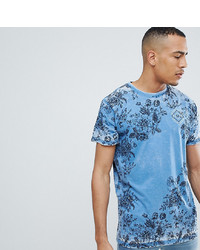 T-shirt girocollo a fiori azzurra di Jacamo