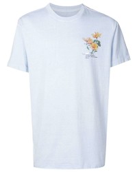 T-shirt girocollo a fiori azzurra di OSKLEN