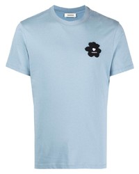 T-shirt girocollo a fiori azzurra di Sandro