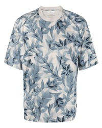 T-shirt girocollo a fiori azzurra di Zegna