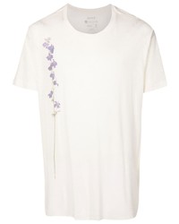 T-shirt girocollo a fiori beige di OSKLEN