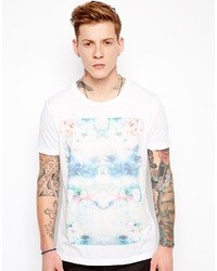 T-shirt girocollo a fiori bianca e blu di Asos