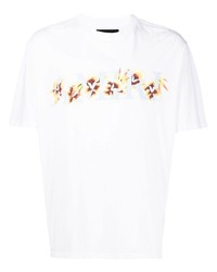 T-shirt girocollo a fiori bianca di Amiri
