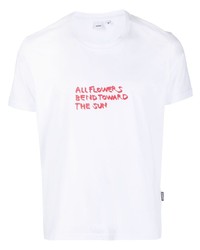 T-shirt girocollo a fiori bianca di Aspesi