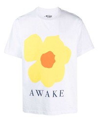 T-shirt girocollo a fiori bianca di Awake NY