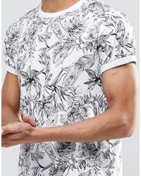 T-shirt girocollo a fiori bianca di Asos