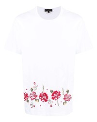 T-shirt girocollo a fiori bianca di Comme Des Garcons Homme Plus