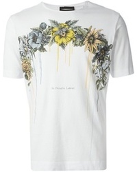 T-shirt girocollo a fiori bianca di Diesel Black Gold
