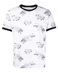 T-shirt girocollo a fiori bianca di Ernest W. Baker