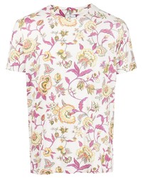 T-shirt girocollo a fiori bianca di Etro