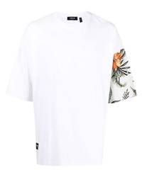 T-shirt girocollo a fiori bianca di FIVE CM