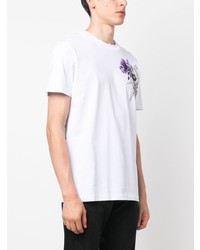 T-shirt girocollo a fiori bianca di Philipp Plein