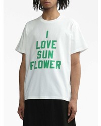 T-shirt girocollo a fiori bianca di Sunflower