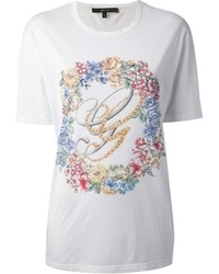 T-shirt girocollo a fiori bianca di Gucci