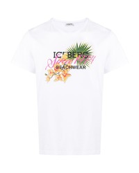 T-shirt girocollo a fiori bianca di Iceberg