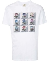 T-shirt girocollo a fiori bianca di Kent & Curwen
