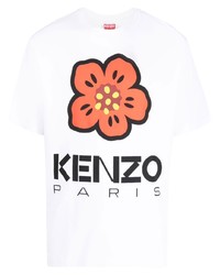 T-shirt girocollo a fiori bianca di Kenzo