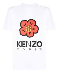 T-shirt girocollo a fiori bianca di Kenzo