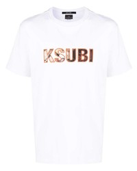 T-shirt girocollo a fiori bianca di Ksubi