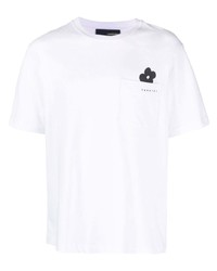 T-shirt girocollo a fiori bianca di Lardini