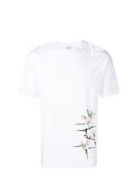 T-shirt girocollo a fiori bianca di Loewe