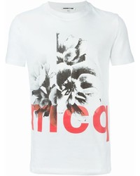 T-shirt girocollo a fiori bianca di McQ by Alexander McQueen