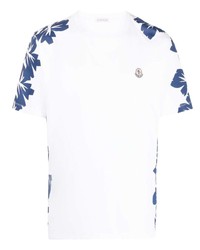 T-shirt girocollo a fiori bianca di Moncler