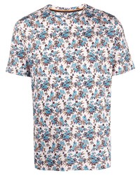 T-shirt girocollo a fiori bianca di Paul Smith