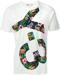 T-shirt girocollo a fiori bianca di Y-3