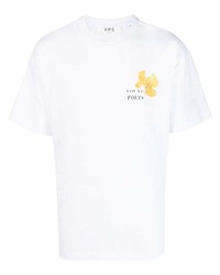 T-shirt girocollo a fiori bianca di YOUNG POETS