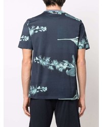 T-shirt girocollo a fiori blu scuro di Paul Smith