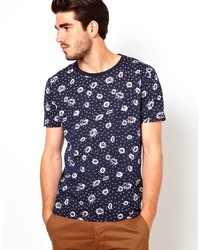 T-shirt girocollo a fiori blu scuro di GANT RUGGER