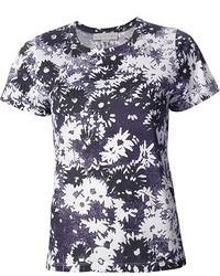 T-shirt girocollo a fiori blu scuro di Stella McCartney