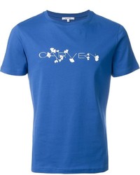 T-shirt girocollo a fiori blu di Carven