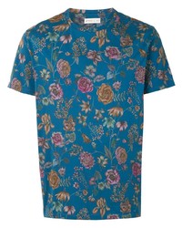 T-shirt girocollo a fiori blu di Etro