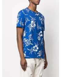 T-shirt girocollo a fiori blu di Polo Ralph Lauren