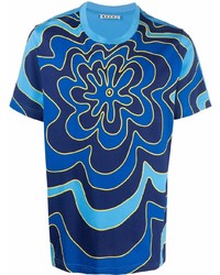 T-shirt girocollo a fiori blu di Marni
