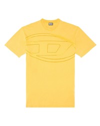 T-shirt girocollo a fiori gialla di Diesel