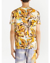 T-shirt girocollo a fiori gialla di Etro