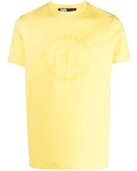 T-shirt girocollo a fiori gialla di Karl Lagerfeld