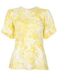 T-shirt girocollo a fiori gialla di Stella McCartney