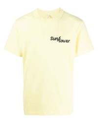 T-shirt girocollo a fiori gialla di Sunflower