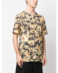 T-shirt girocollo a fiori gialla di Jil Sander