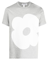 T-shirt girocollo a fiori grigia di Comme Des Garcons SHIRT